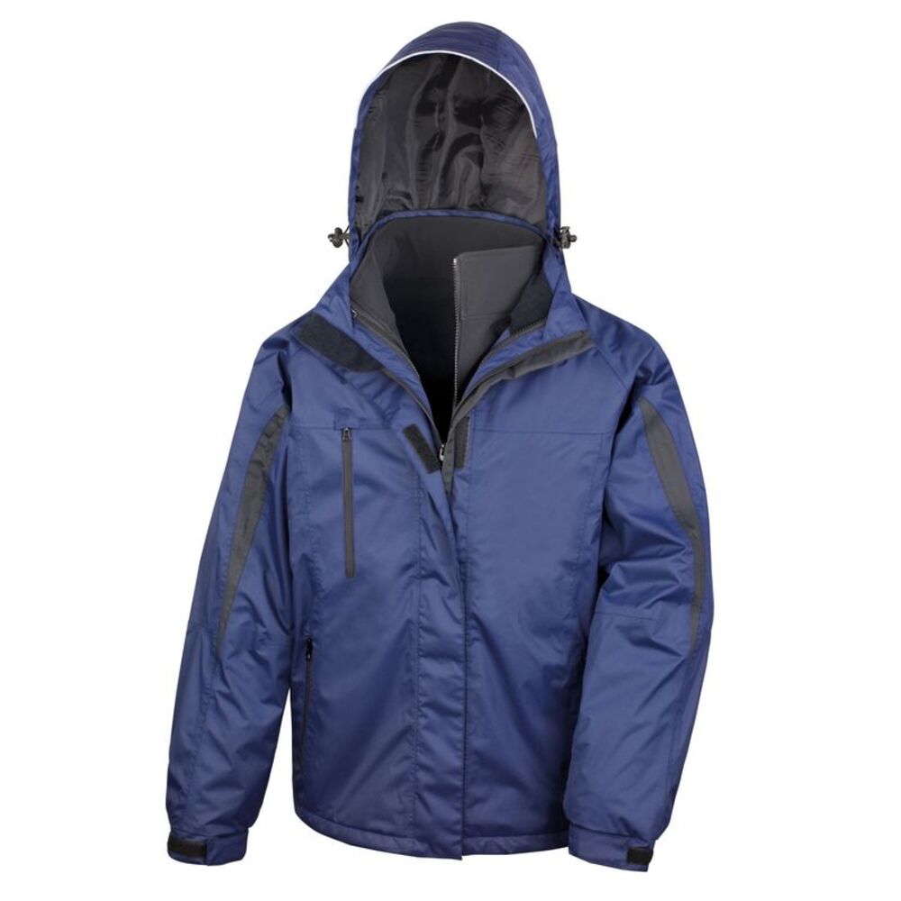 Result Mens 3 in 1 Travel Jacket / Navy/Black